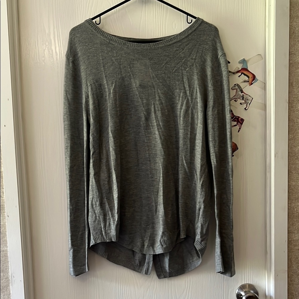 Quinn Gray Asymmetrical Long Sleeve Top (Medium)